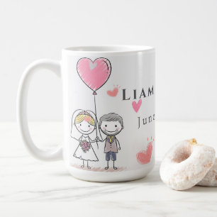 Mug Liam et Emma Pilier d'unité florale de mariage de