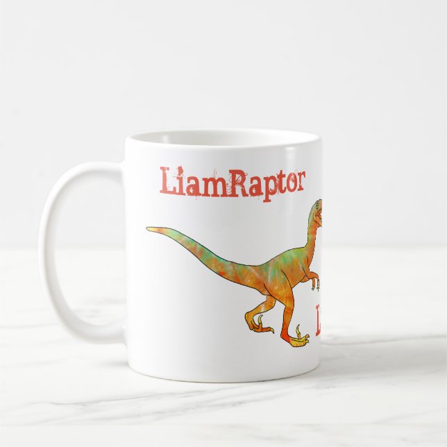 Mug Liam Raptor Vélociraptor Épouvantable Dinosaure Dr (Gauche)