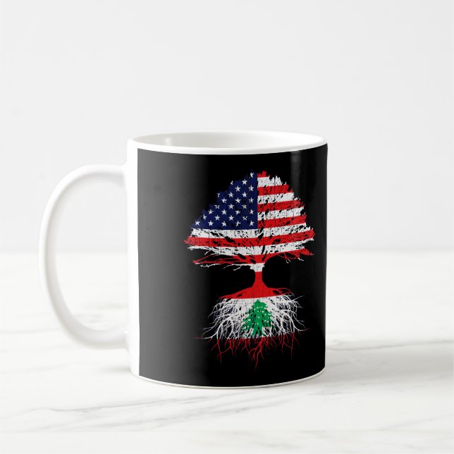 Mug Liban Libanais États-Unis - Les racines du drapeau (Gauche)