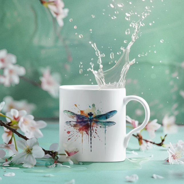 Mug Libellule Aquarelle Vibrante (Créateur téléchargé)