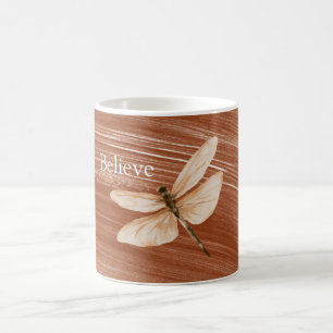 Mug Libellule crème marron