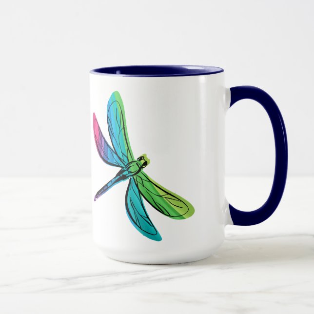 Mug Libellule d'arc-en-ciel (Droite)