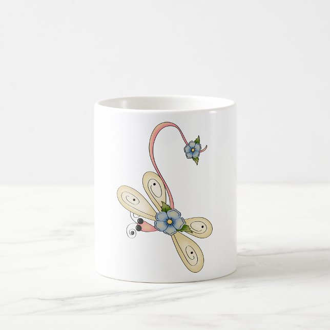 Mug libellule de fleurs (Créateur téléchargé)
