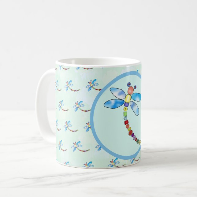 Mug Libellule de perle personnalisée (Devant gauche)