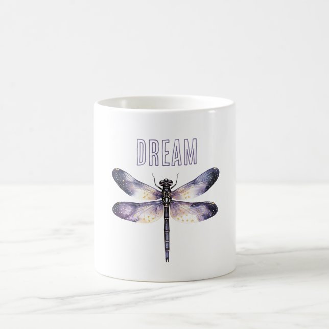 Mug Libellule étoiles or violet (Centre)