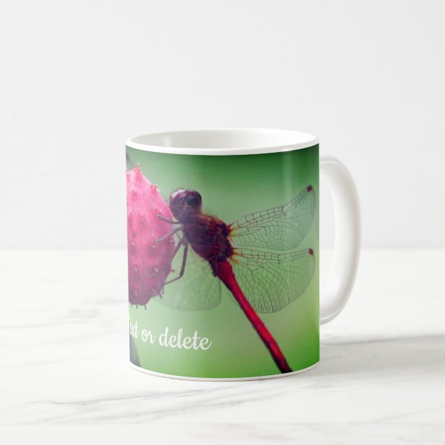 Mug Libellule Rouge Nature Personnalisé (Devant droit)