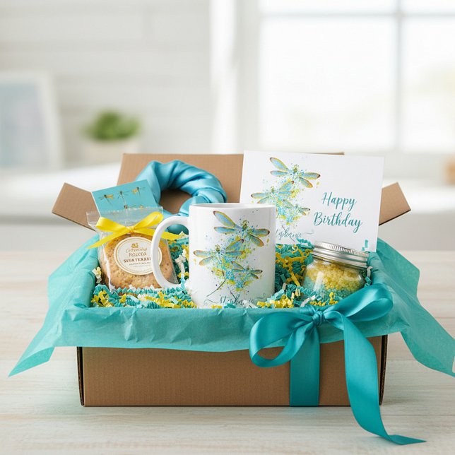 Mug Libellule sarcelle éclaboussure personnalisée (Créateur téléchargé)