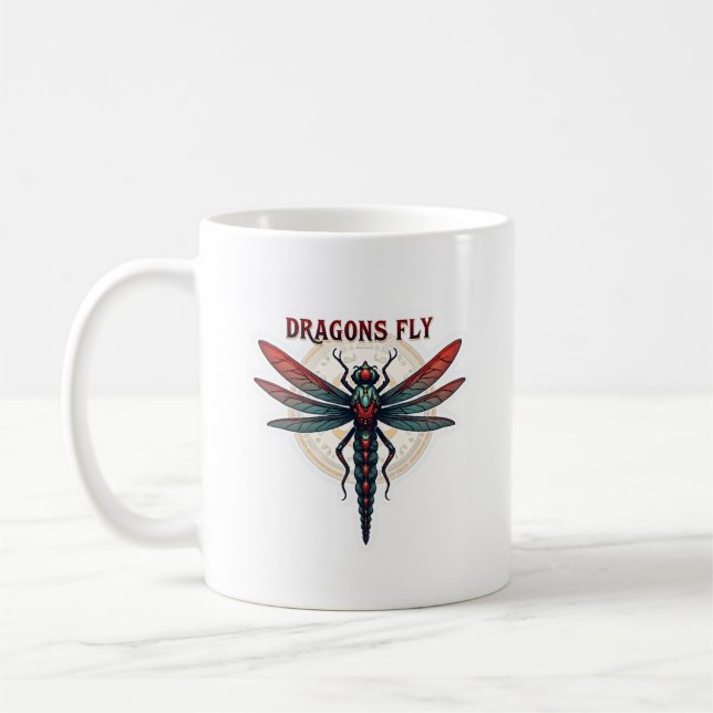 Mug Libellule Steampunk Usinée Cool - Dragons Volent - (Gauche)