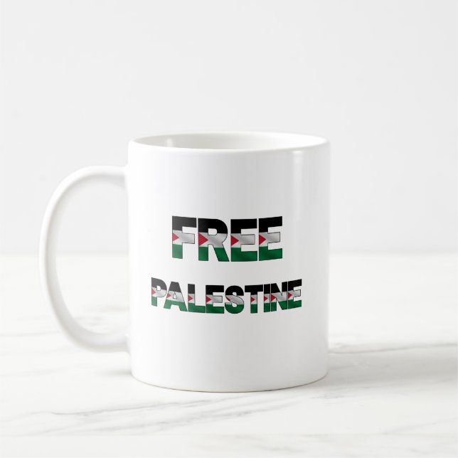 Mug Libérez la Palestine Lettres drapeau Unité Fierté  (Gauche)
