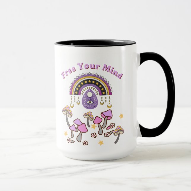 Mug Libérez Rétro Votre Esprit (Droite)