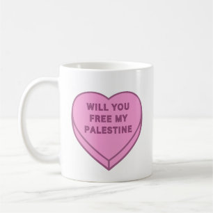 Mug Libérez-vous ma Palestine ? Cute Candy Coeur doux