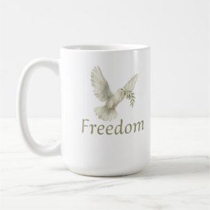 Mug liberté, liberté, paix, colombe, colombe blanche,