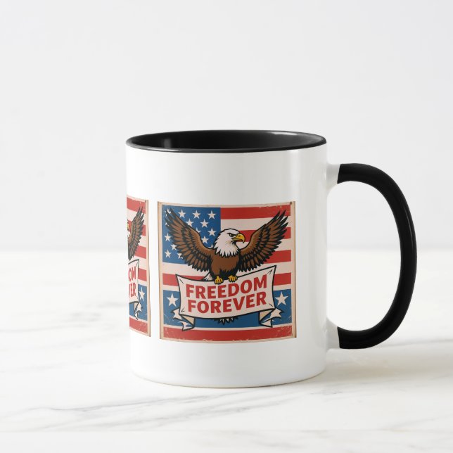 Mug Liberté pour l'aigle à drapeau américain (Droite)