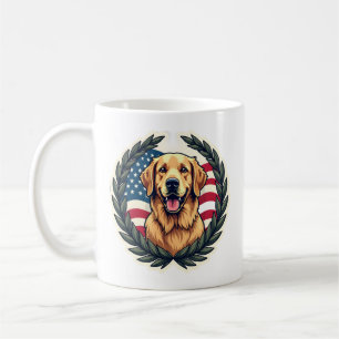 Mug Liberty Golden Retriever Vintage Tee Patriotique 4