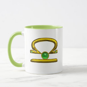 MUG LIBRA GOLD ZODIAC BIJOUX D'ANNIVERSAIRE AVEC EMÉRA