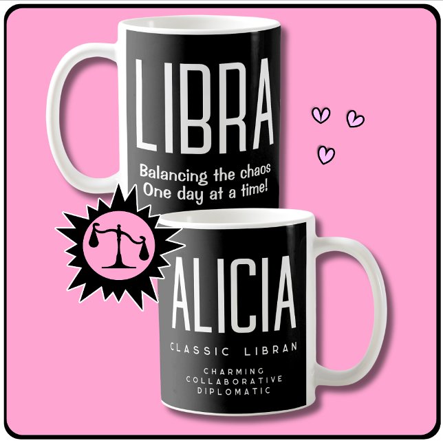 Mug Libra Star Sign Zodiac Cadeau (Fun Libra zodiac gift. Personalize with your name or that of a fellow Libran!)