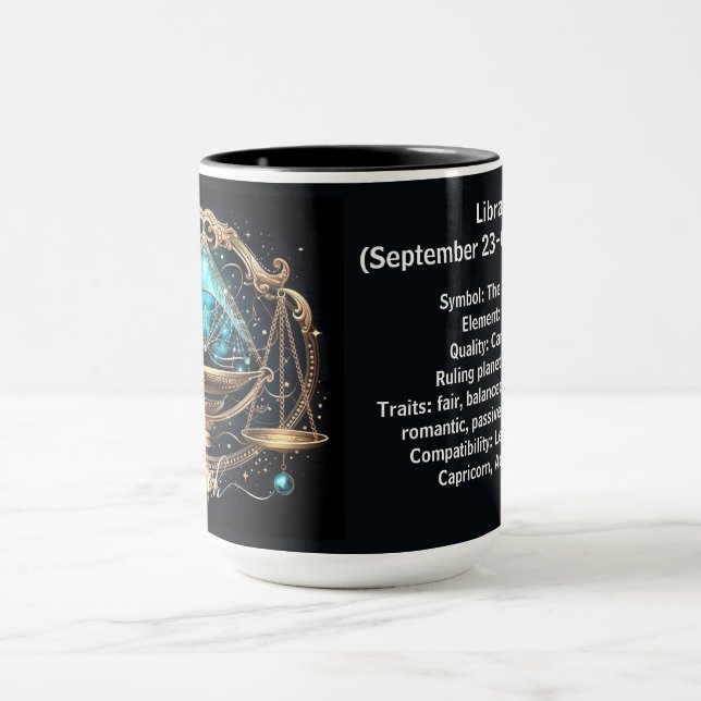 Mug Libra Zodiac Art for September 23–October 22 (Centre)