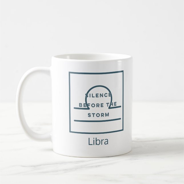 Mug Libra Zodiac Sign Fun Citation Texte Bleu Annivers (Gauche)