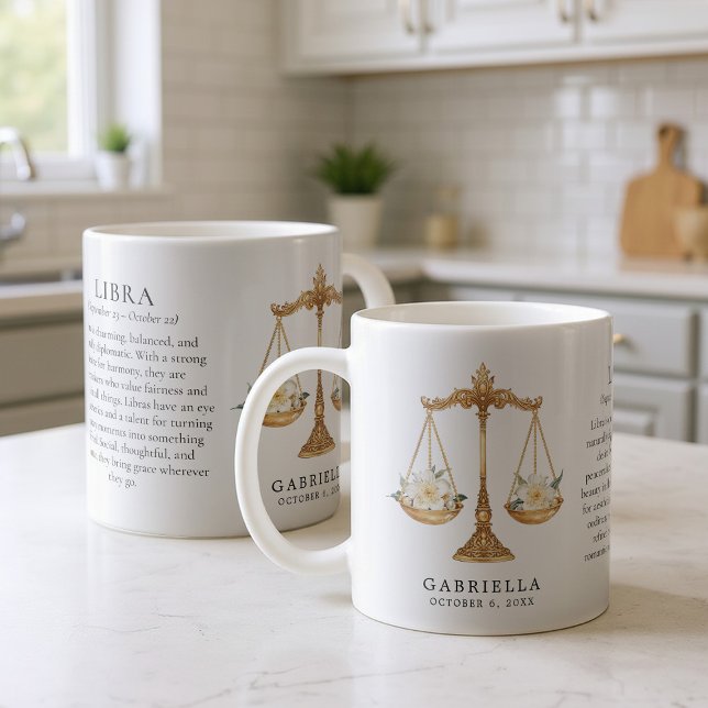 Mug Libra Zodiac Sign Horoscope Personalized Gift (Créateur téléchargé)