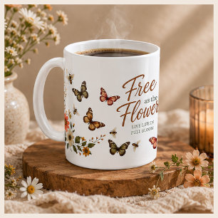 Mug Libre comme les Fleurs Graphique Boho