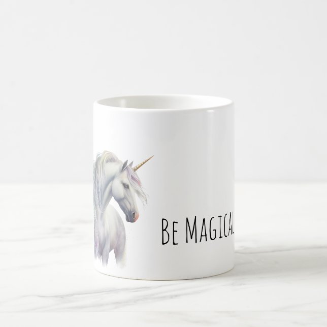 Mug Licorne à corne d'or blanche magique (Centre)