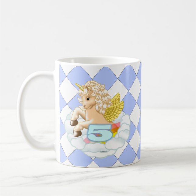 Mug Licorne Anniversaire 5 ans (Gauche)