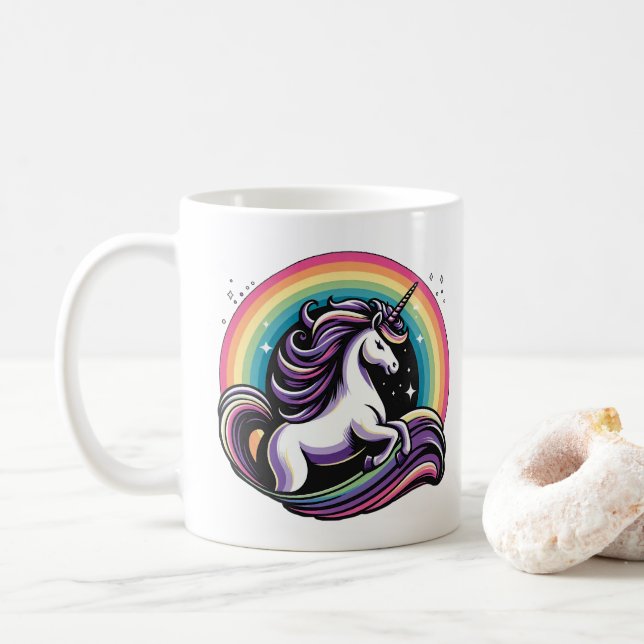 Mug Licorne Arc-en-ciel (Avec donut)