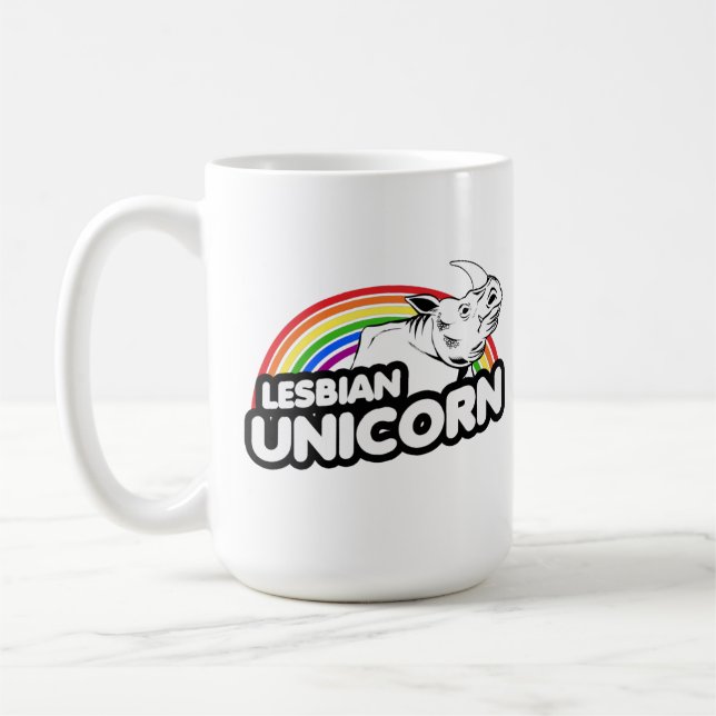 Mug Licorne Arc-en-ciel Lesbienne (Gauche)