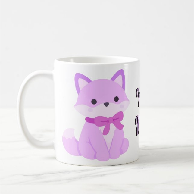 Mug Licorne Assise Kawaii Lavande Arc Violet Migno (Gauche)