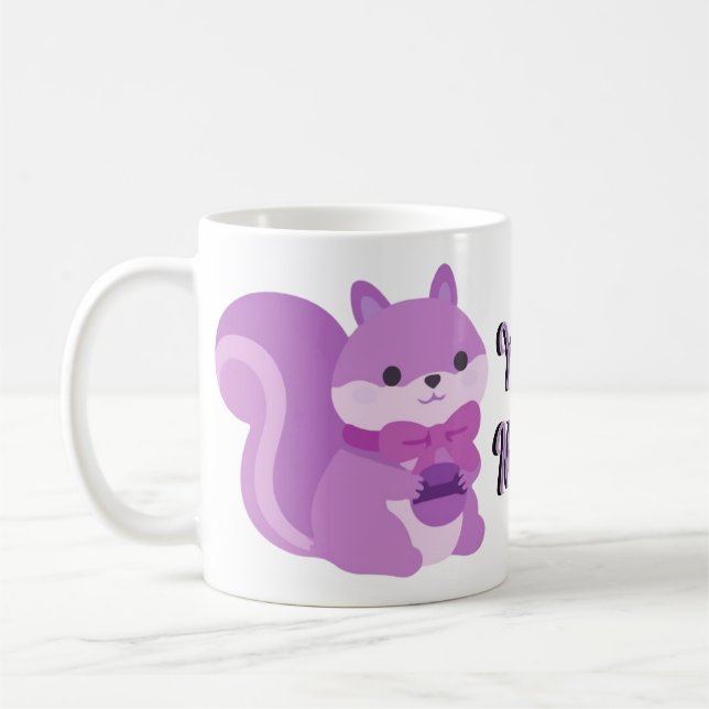 Mug Licorne Assise Lavande Mignonne Kawaii (Gauche)