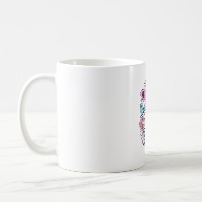 Mug Licorne avec des frontières Charme Vêtements Graph (Gauche)