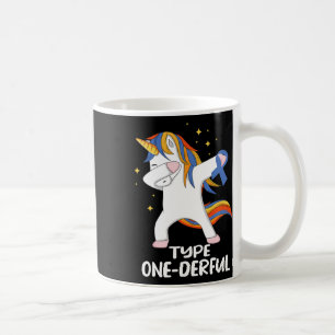 Mug Licorne avec ruban bleu diabète de type 1 DT1 Type