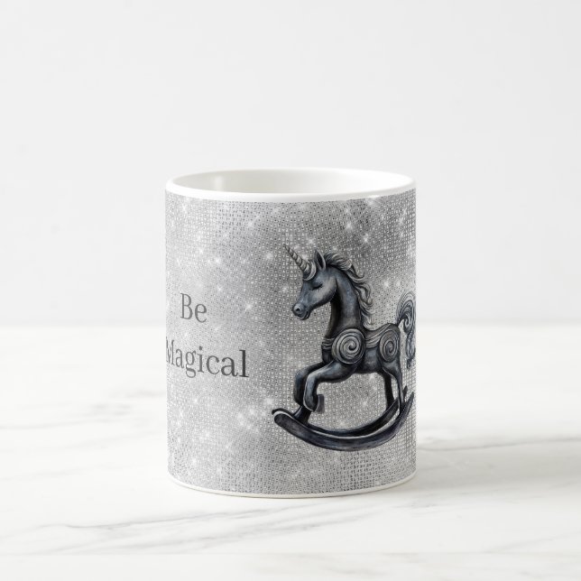 Mug Licorne Cheval Magique Paillettes Argentées (Centre)