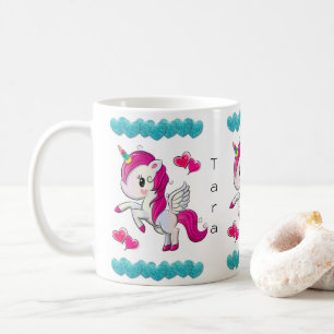 Mug Licorne Cœurs Bleus