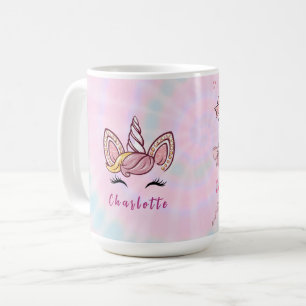 Mug Licorne Coquette Arc Magique Tie Dye Personnalisé