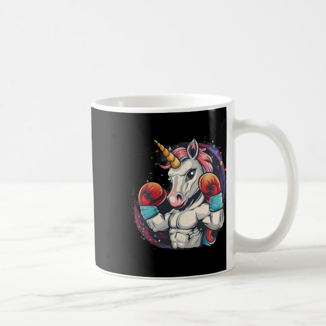 Mug Licorne de boxe avec gants de boxe Kickboxing Drôl (Droite)
