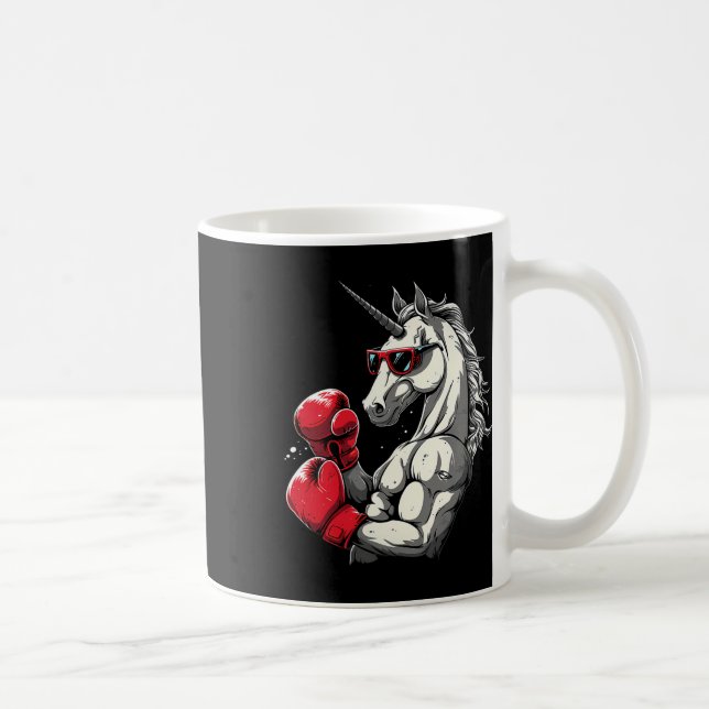 Mug Licorne de boxe avec gants de boxe Kickboxing Mign (Droite)