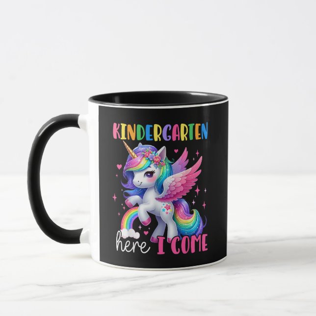 Mug Licorne de maternelle j'arrive rentrée scolaire (Gauche)