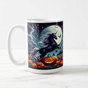 Mug Licorne dressée citrouille d'Halloween effrayante