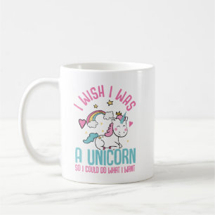 Mug Licorne Drôle Arc-en-ciel avec Citation Typographi