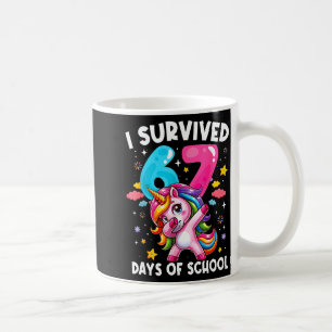 Mug Licorne Drôle J'ai Survécu 67 Jours D'école Mème F