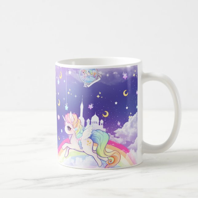 Mug Licorne en pastel de kawaii mignon avec la galaxie (Droite)
