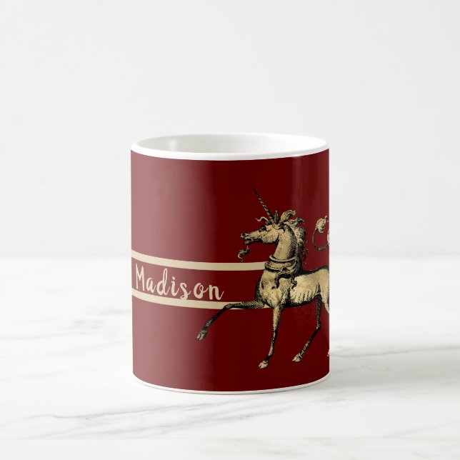 Mug Licorne Héraldique Dorée Élégante (Centre)