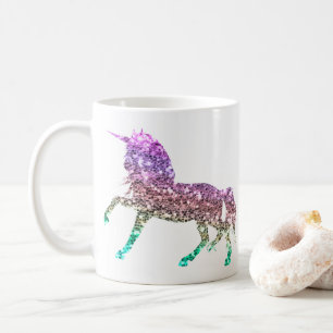 Mug Licorne Iridescent Pailleté Paillettes Arc-en-