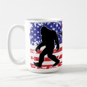 Mug Licorne, Jackalope, Bigfoot et le drapeau américai