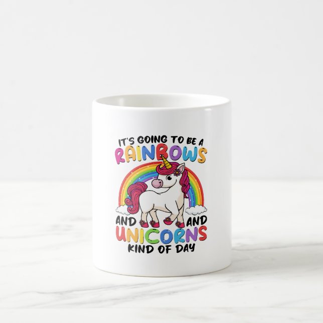 Mug Licorne Mignonne Arc-en-ciel Drôle (Centre)