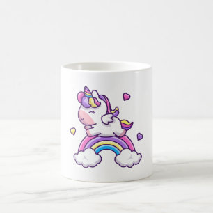 Mug Licorne Mignonne Avec Dessin Animé Arc-en-Ciel