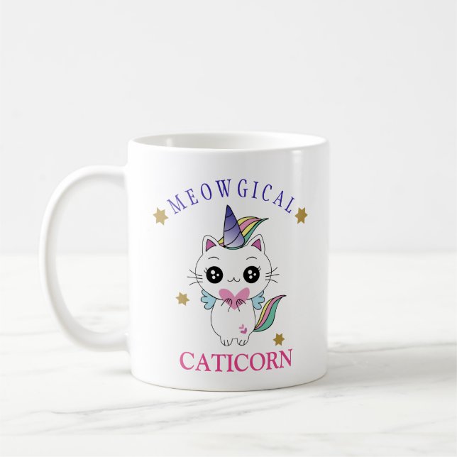 Mug Licorne mignonne Caticorn (Gauche)