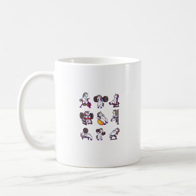 Mug Licorne Musculation Force Athlétique Gym Entraînem (Gauche)