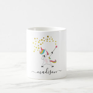 Mug Licorne personnalisée avec baguette magique étoile